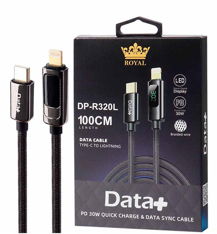 کابل شارژر DATA + TYPE-C TO LIGHTNING FAST DP-R 320