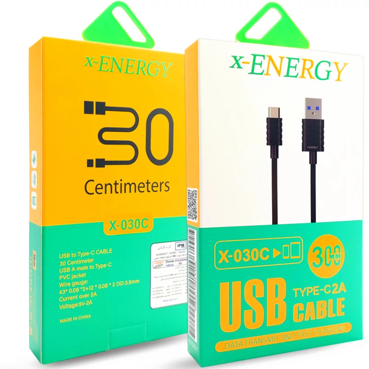 کابل فست شارژ Type-C پاوربانکی مدل X-030C برند X-Energy