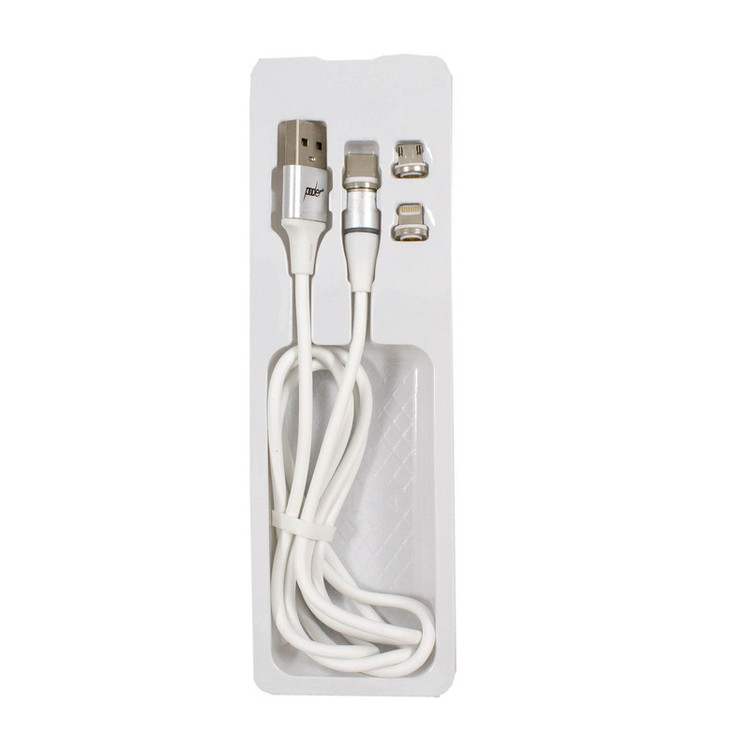 کابل تبدیل USB به USB-C / MicroUSB / لایتنینگ مدل 3a prcl-18 طول 1.5 متر